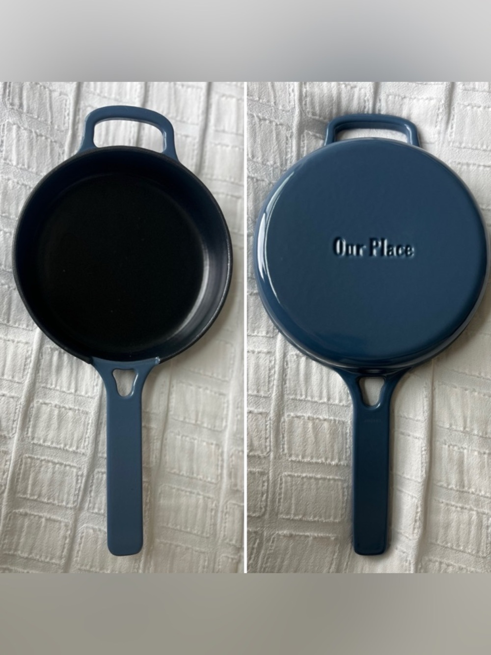 Our Place Tiny Cast Iron Always Pan Blue Salt Enameled Cast Iron